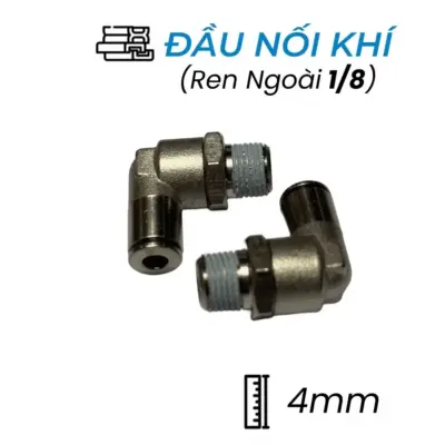 Đầu Nối Nhanh Khí Nén Đồng Cong Ø4mm – Ren Ngoài 1/8″ CDC BPL 04R01