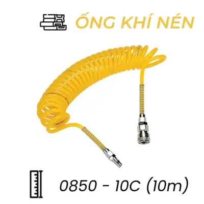 Dây Hơi Khí Nén UC Phi 8 Màu Vàng Có Khớp Nối OD8 x ID5 mm CDC UC 0850-10C (10m)