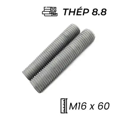 Guzong Thép Nhúng Nóng Kẽm 8.8 M16x60