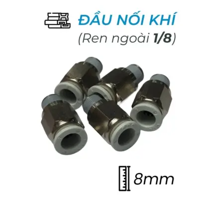 Đầu Nối Nhanh Khí Nén Ø8mm – Ren Ngoài 1/8″ CDC MPC 0801N-W (Màu Trắng)