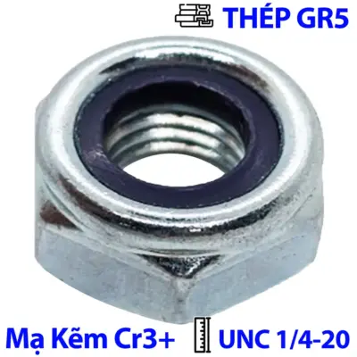 Tán Keo Thép Mạ Kẽm Trắng Cr3+ GR 5 UNC 1/4-20 (NE)