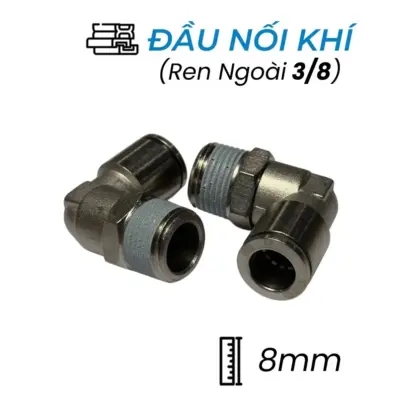Đầu Nối Nhanh Khí Nén Đồng Cong Ø8mm – Ren Ngoài 3/8″ CDC BPL 08R03