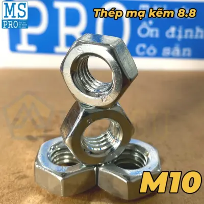 Tán Thép Mạ Kẽm Trắng Cr3+ 8.8 DIN934 M10