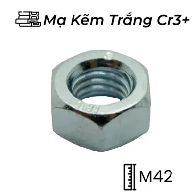 Tán Thép Mạ Kẽm Trắng Cr3+ 8.8 DIN934 M42