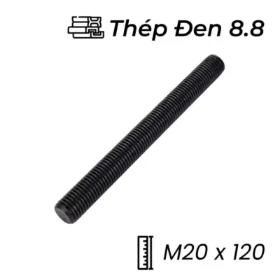 Guzong Thép Đen 8.8 M20x120