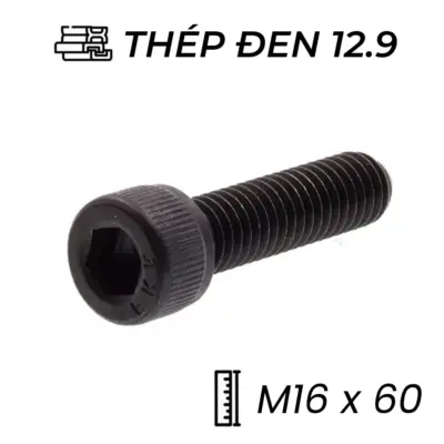 Lục Giác Chìm Đầu Trụ Thép Đen 12.9 DIN912 M16x60