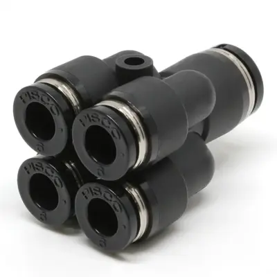 Đầu Nối Nhanh Khí Nén Chữ Y 5 Ngã Dạng Nối Giảm Pisco PRG8-6W