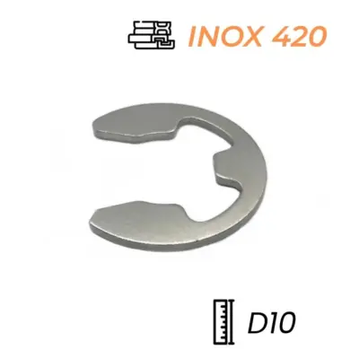 Phe Gài Trục Chữ E Inox 420 D10 (5Cái/Bịch)