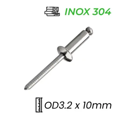 Rivet Inox 304 OD3.2x10mm (200 Cái)