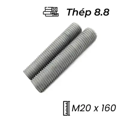 Guzong Thép Nhúng Nóng Kẽm 8.8 M20x160
