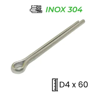Chốt Chẻ Inox 304 (Chốt Bi) GB91 D4x60mm
