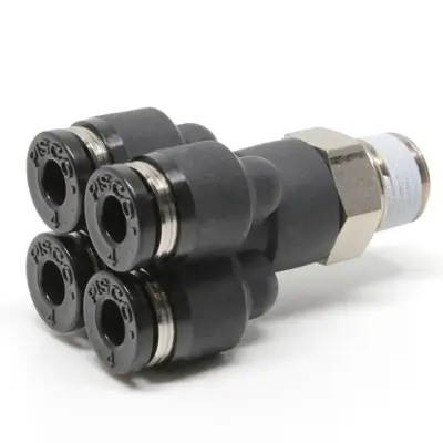Đầu Nối Nhanh Khí Nén Dạng Chữ Y Bốn Nhánh Ren Ngoài Pisco PRX5/32-N1U