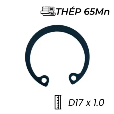 Phe Gài Lỗ Thép 65Mn DIN472 D17x1.0 (25Cái/Bịch)