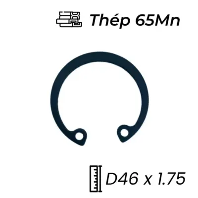 Phe Gài Lỗ Thép 65Mn DIN472 D46x1.75