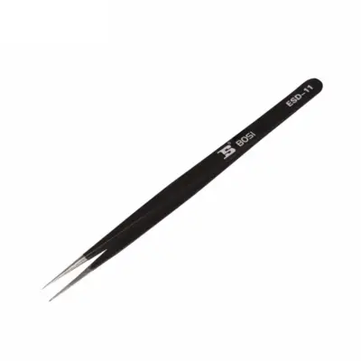 Nhíp Inox Mũi Nhọn Chống Tĩnh Điện 140x7x2 mm Bosi BS459031