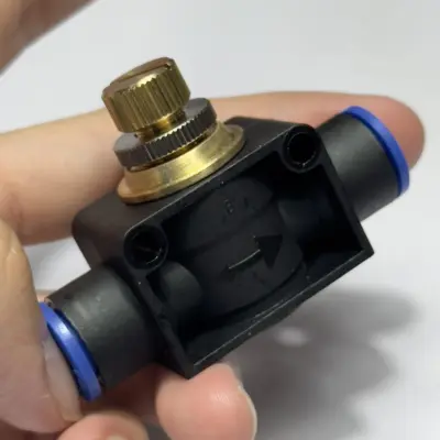 Van Tiết Lưu Khí Nén Thẳng Ø10mm CDC MSF 10 (Màu Đen)