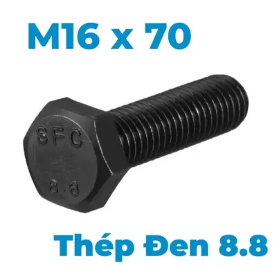 Bulong Thép Đen 8.8 DIN933 M16x70