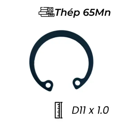 Phe Gài Lỗ Thép 65Mn DIN472 D11x1.0 (50Cái/Bịch)