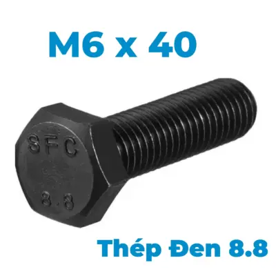 Bulong Thép Đen 8.8 DIN933 M6x40