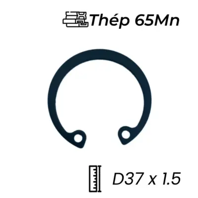 Phe Gài Lỗ Thép 65Mn DIN472 D37x1.5 (5Cái/Bịch)