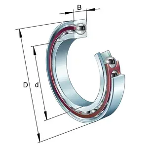 Vòng Bi Cầu Tiếp Góc 25 Độ FAG B7203-E-T-P4S-DUL (17x40x12)-Vòng Cách Nhựa Không Nắp Chắn- 1 Cặp Lắp Đôi