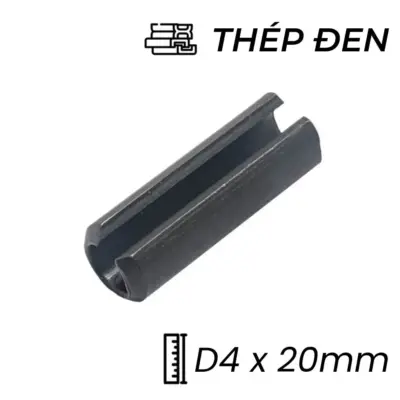 Chốt Ống DIN1481 Thép 65Mn Đen D4x20mm (100Cái/Bịch)