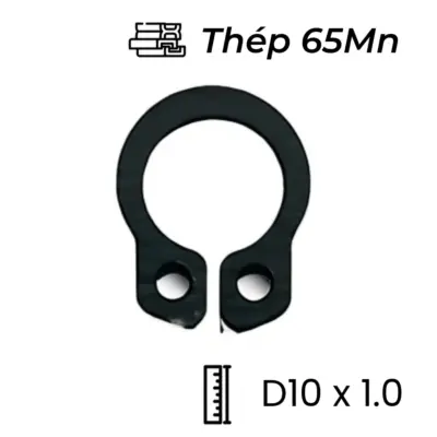 Phe Gài Trục Thép 65Mn DIN471 D10x1.0 (50Cái/Bịch)