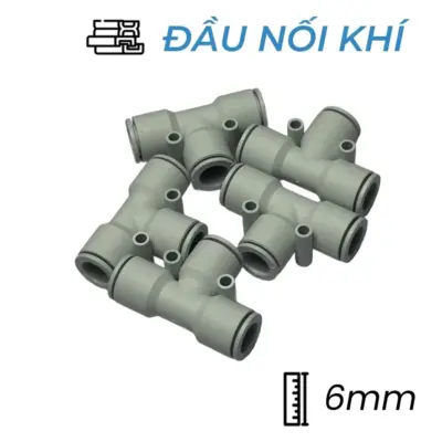 Đầu Nối Nhanh Khí Nén Chữ T Ø6mm CDC MPUT 06-W (Màu Trắng)