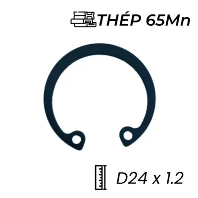 Phe Gài Lỗ Thép 65Mn DIN472 D24x1.2 (10Cái/Bịch)