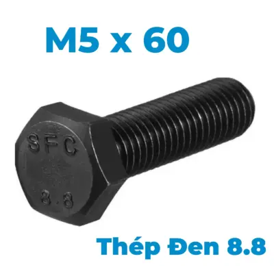 Bulong Thép Đen 8.8 DIN933 M5x60