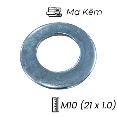 Lông Đền Phẳng Thép Mạ Kẽm M10 (21×1.0)