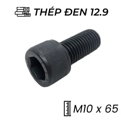 Lục Giác Chìm Đầu Trụ Thép Đen 12.9 DIN912 M10x65