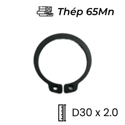 Phe Gài Trục Thép 65Mn DIN471 D30x2.0 (10Cái/Bịch)