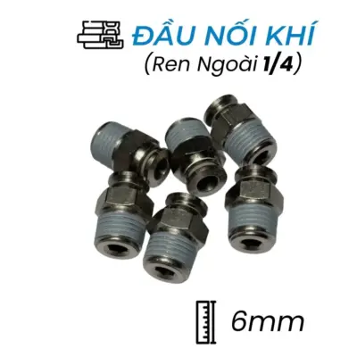Đầu Nối Nhanh Khí Nén Đồng Ø6mm – Ren Ngoài 1/4″ CDC BPC 06R02
