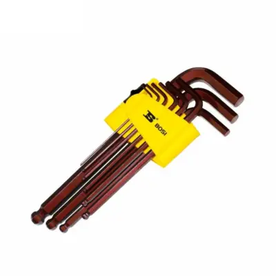Bộ Lục Giác Đầu Bi Dài 9 Chi Tiết Hệ Mét 176×76 mm Bosi BS426093