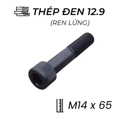 Lục Giác Chìm Đầu Trụ Thép Đen 12.9 DIN912 M14x65 Ren Lửng