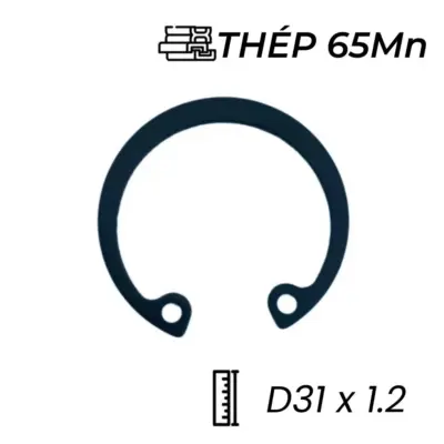 Phe Gài Lỗ Thép 65Mn DIN472 D31x1.2 (10Cái/Bịch)