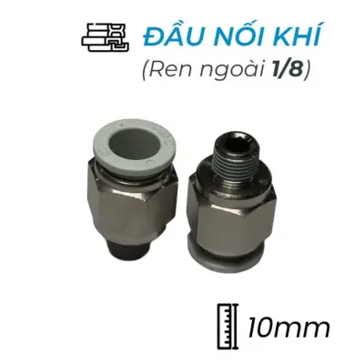 Đầu Nối Nhanh Khí Nén Ø10mm – Ren Ngoài 1/8″ CDC MPC 1001N-W (Màu Trắng)