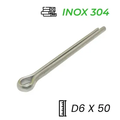 Chốt Chẻ Inox 304 (Chốt Bi) GB91 D6x50mm
