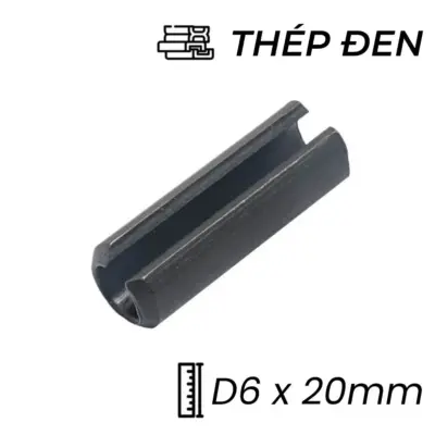 Chốt Ống DIN1481 Thép 65Mn Đen D6x20mm (50Cái/Bịch)