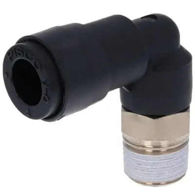 Đầu Nối Nhanh Khí Nén Dạng Cong 90° Ren Ngoài Pisco PL8-03V-0