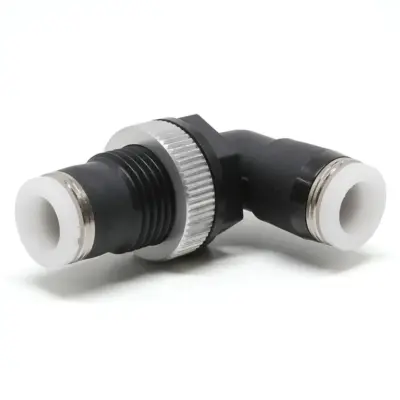 Đầu Nối Nhanh Khí Nén Cong 90° Ren Ngoài Lắp Kẹp Vách Pisco PML5/16