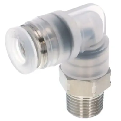 Đầu Nối Nhanh Khí Nén Dạng Cong 90° Ren Ngoài Pisco PPL1/4-02SUS-HN