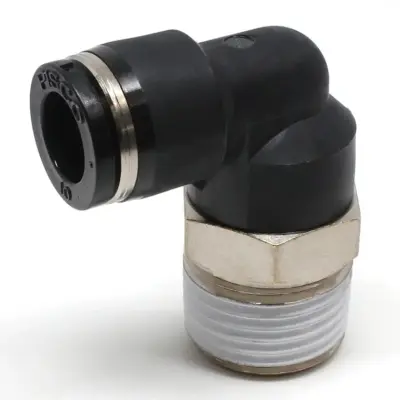 Đầu Nối Nhanh Khí Nén Dạng Cong 90° Ren Ngoài Pisco PL10-N4U