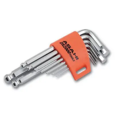Bộ Cây Vặn Lục Giác Bi Loại Ngắn 9 Chi Tiết 1.5-10mm Asahi AZS0910