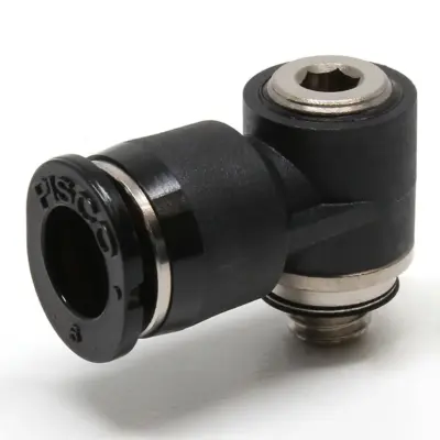 Đầu Nối Nhanh Khí Nén Dạng Cong 90° Đầu Lục Giác Chìm Ren Ngoài Pisco POL6-M5MW