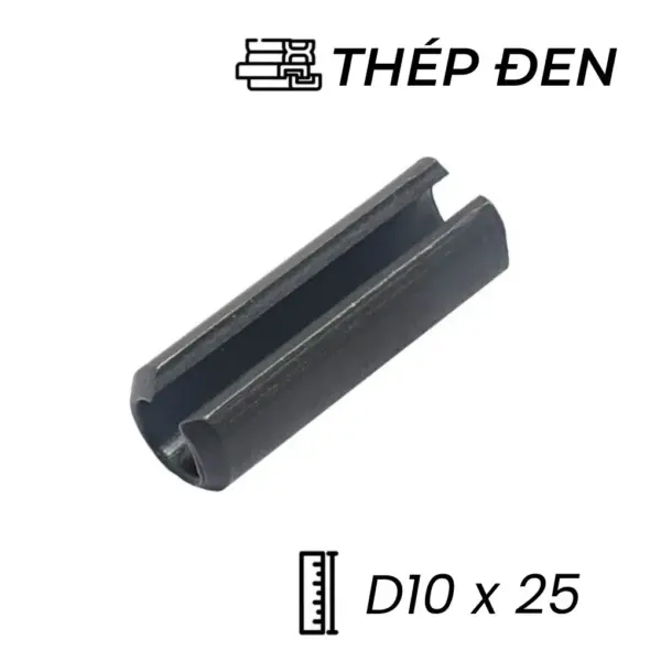 Chốt Ống DIN1481 Thép 65Mn Đen D10x25mm
