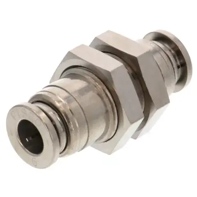 Đầu Nối Nhanh Khí Nén Dạng Thẳng Ren Ngoài Lắp Kẹp Vách Pisco KM12-1-F