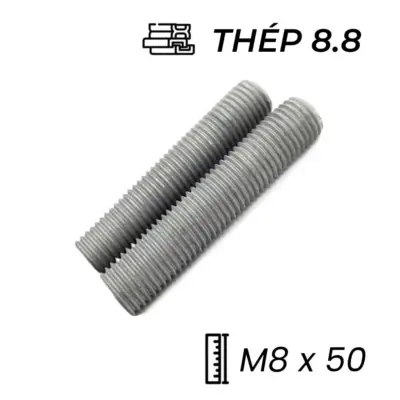 Guzong Thép Nhúng Nóng Kẽm 8.8 M8x50