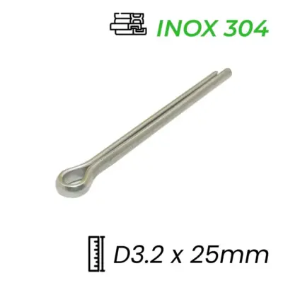 Chốt Chẻ Inox 304 (Chốt Bi) GB91 D3.2x25mm